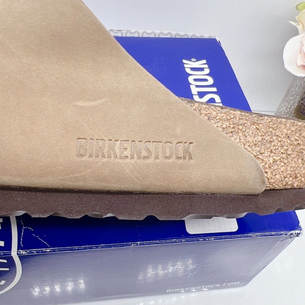 Birkenstock Soft Footbed Arizona Sandal Tabacco Leather EU 42 Mens US 9- 9.5 W - Picture 6 of 12
